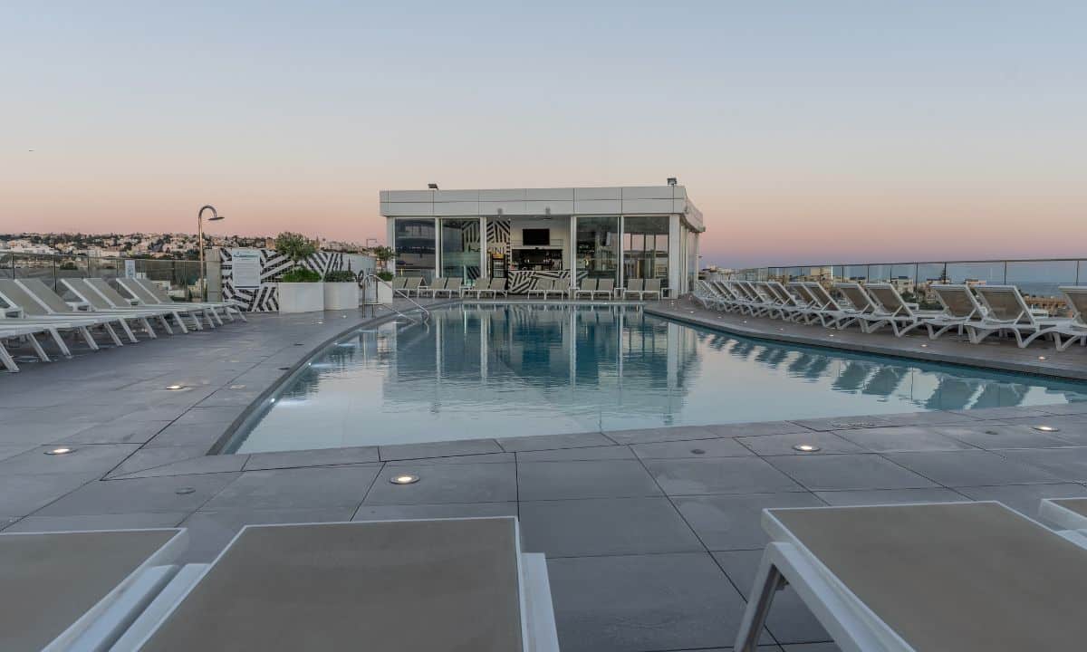 Pool deck at be.hotel malta